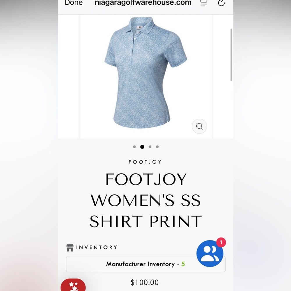 FootJoy Women's Light Blue Button Down Shirt
